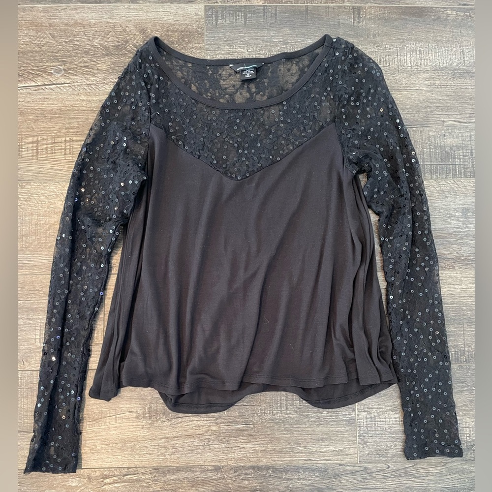 Moda International black sequins long sleeve top